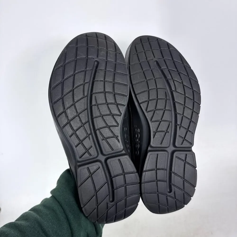 OOFOS OOcoozie Mule Men's 11 Black Vegan Sherpa Slip-On Casual Recovery Slippers